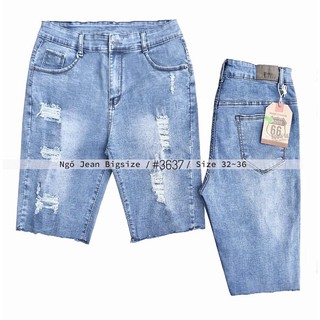 Quần jean ngố rách giãn Bigsize