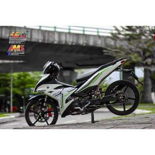 Tem Rời Dán Xe Exciter 150 Mẫu Chỉ Trắng Xanh Lá Đen Chữ MX King Cực Đẹp, Hàng 3 Lớp Chất Lượng Cao