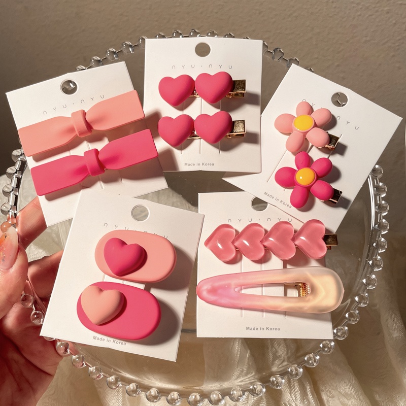 Kẹp Tóc Mỏ Vịt Màu Hồng Thiết Kế Mới Thời Trang Mùa Hè Dành Cho Nữ 2022