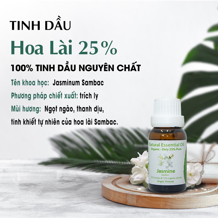 Tinh Dầu Xông Thơm Nhà , Thư Giãn , Aroma Hoa Lài 25/90 10ml