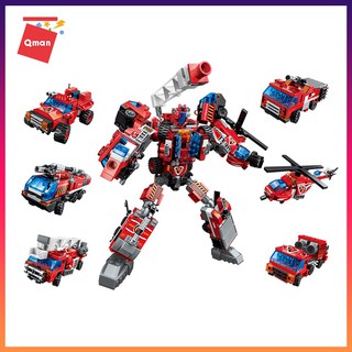 Đồ Chơi Xếp Hình Phát Triển Trí Tuệ Cho Bé - Robot Chiến Binh Cứu Hỏa  Qman 1416