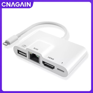  Dây Cáp Chuyển Đổi Cổng Lightning Sang Rj45 Ethernet Lan HDMI 4K TV USB Hub OTG Cho Điện Thoại Iphone 12   11pro   11   Xs   Xr   X   8   7 