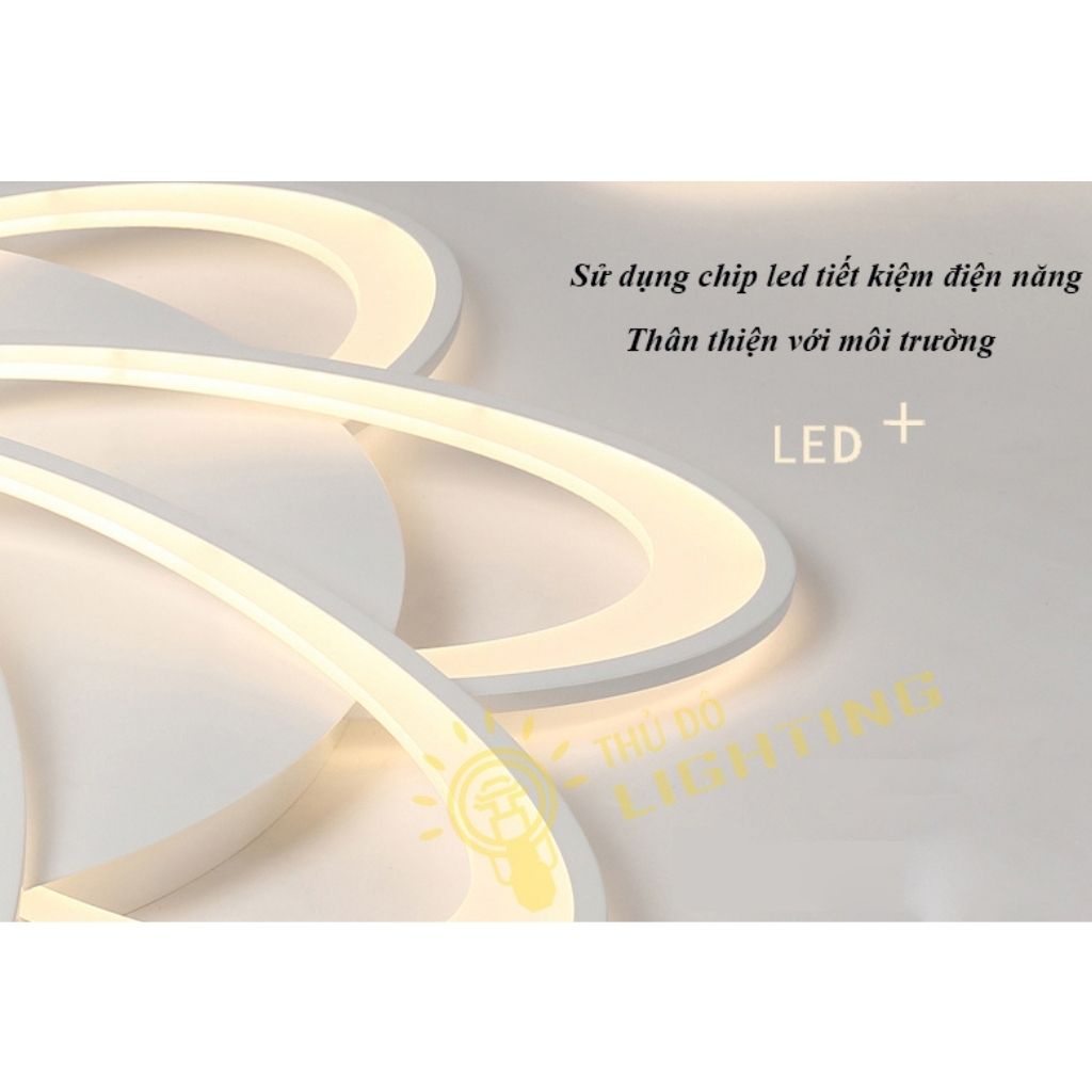 Đèn Ốp Trần Thu Hải Đường 8 Cánh Hoa THỦ ĐÔ LIGHTING Chất Liệu Thép Và Mica, Ánh Sáng Led 3 Màu 2014-8