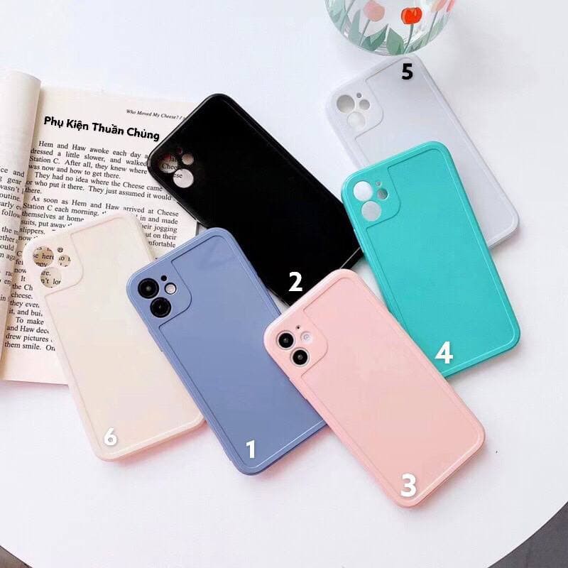 Ốp dẻo màu viền vuông kẹo ngọt dành cho Iphone 7plus,8 Plus,X,Xs max,11,11 Pro max,12,12 Pro Max.