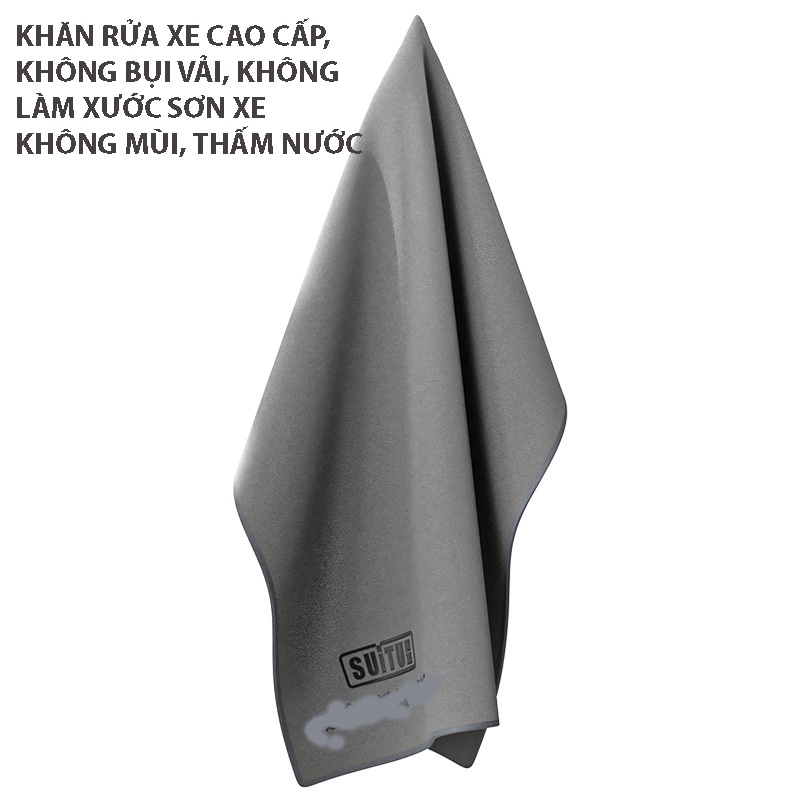 Khăn lau SUITU giẻ lau xe hơi ô tô cao cấp 2 mặt siêu sạch siêu thấm hút không đổ lông rụng lông - Khăn lau nhà cửa chuy