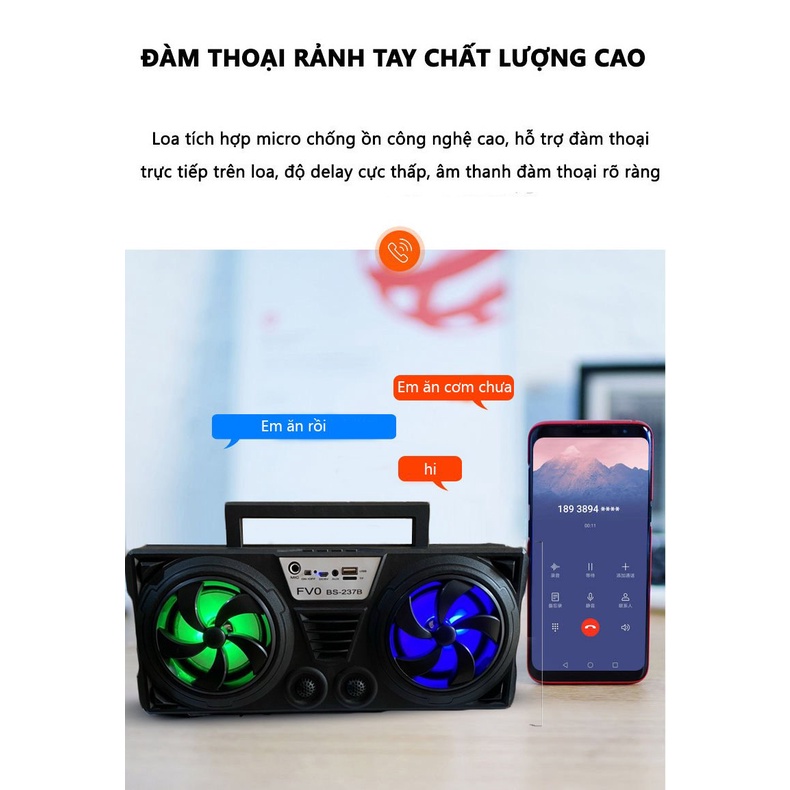 [Mã 254ELSALE giảm 7% đơn 300K] Loa bluetooth karaoke mini BS 237, loa không dây nghe nhạc kèm micro hát công suất lớn