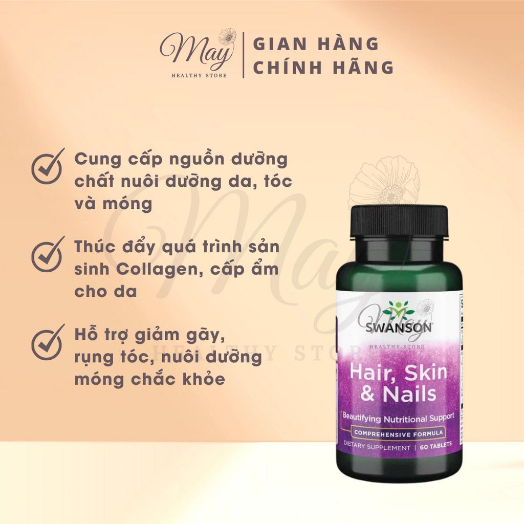 Viên Uống  Swanson Hair, Skin & Nails Tăng Cường Chống Oxy Hóa, Hỗ Trợ Đẹp Da, Tóc Móng Chắc Khỏe