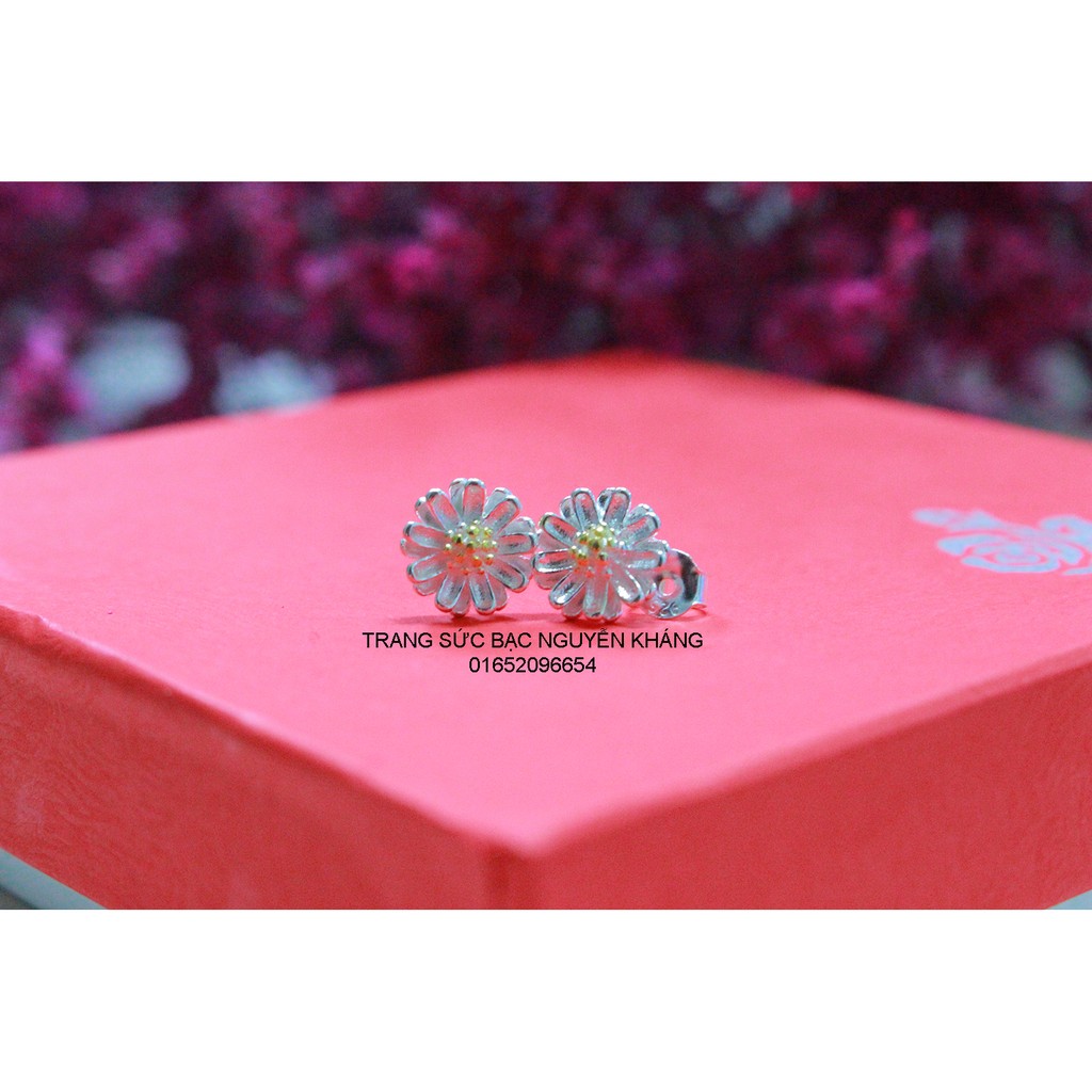THANH LÝ NỤ TAI BẠC HÌNH HOA CÚC