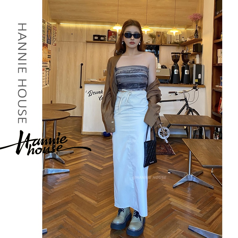 Chân Váy Maxi Lưng Thấp Đan Dây Màu Trơn Thời Trang Cho Nữ