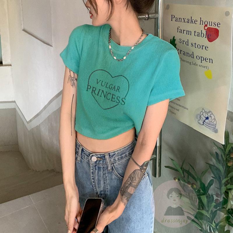 Áo Thun Ngắn Tay In Chữ Cá Tính Theo Phong Cách Mùa Hè Dành Cho Nữ