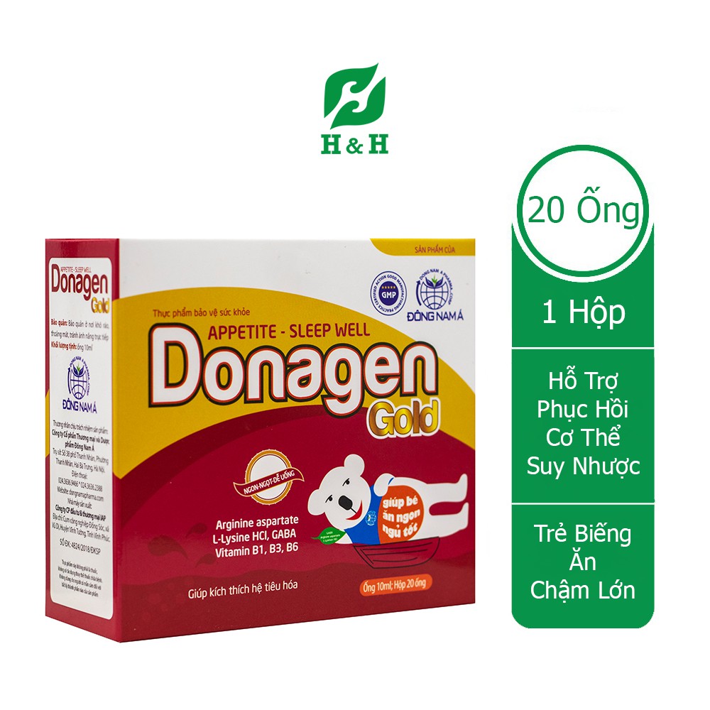 Ống uống DONAGEN GOLD GIÚP TRẺ ĂN NGON, NGỦ TỐT, hỗ trợ phục hồi cơ thể trong những trường hợp suy nhược