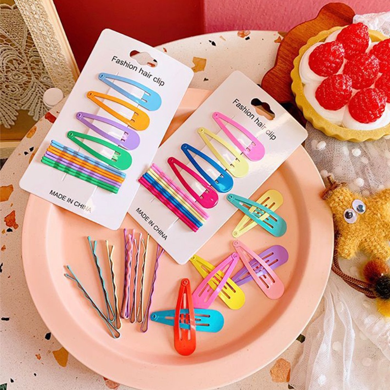 Bộ 12 Kẹp Tóc Bằng Kim Loại Kiểu Dáng Đơn Giản Dễ Thương Cho Nữ