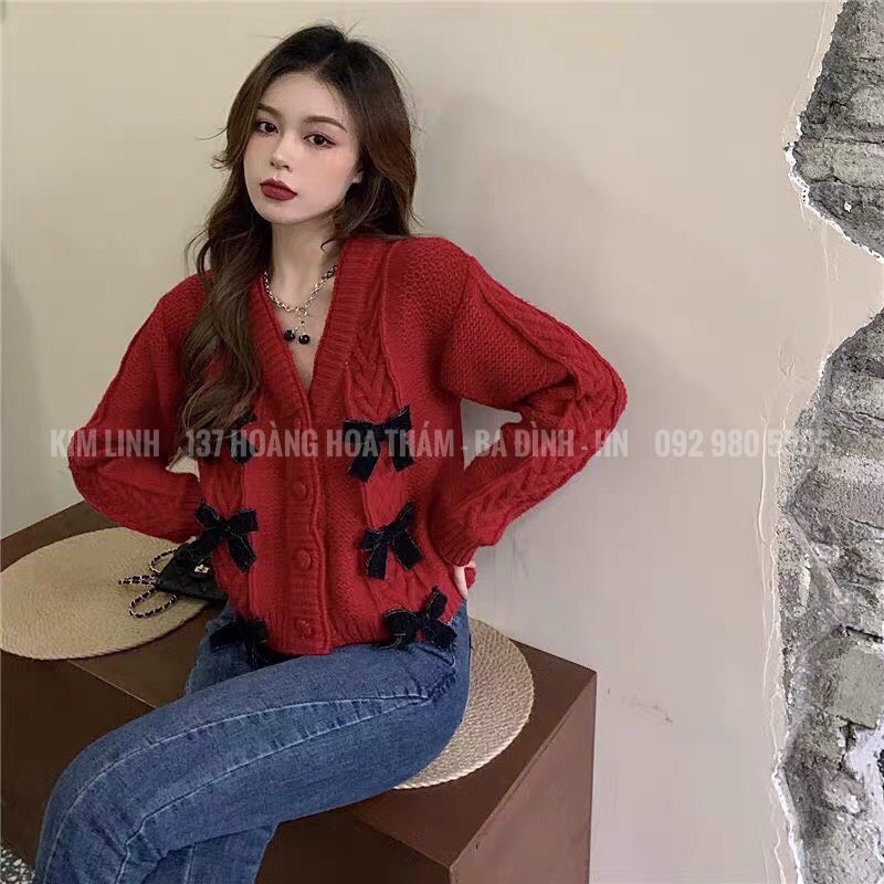 Áo Len 6 Nơ Nhung - Kim Linh Shop