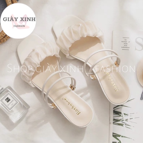 Giày cao gót nữ quai nhún chất vải mềm sang trọng Mã S31