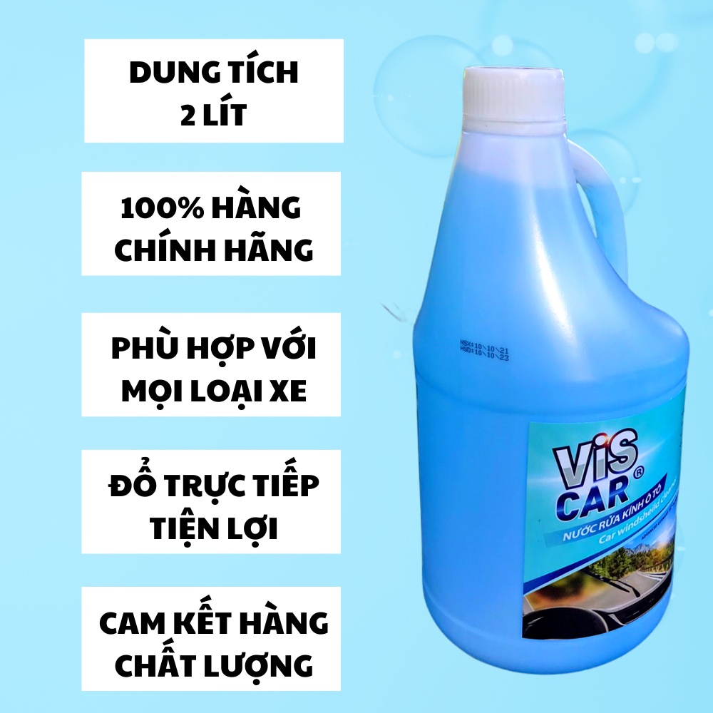 Nước rửa kính ô tô VIS Car, nước rửa kính ô tô cao cấp đổ trực tiếp dung tích 2 lít - ATP Chemical Store