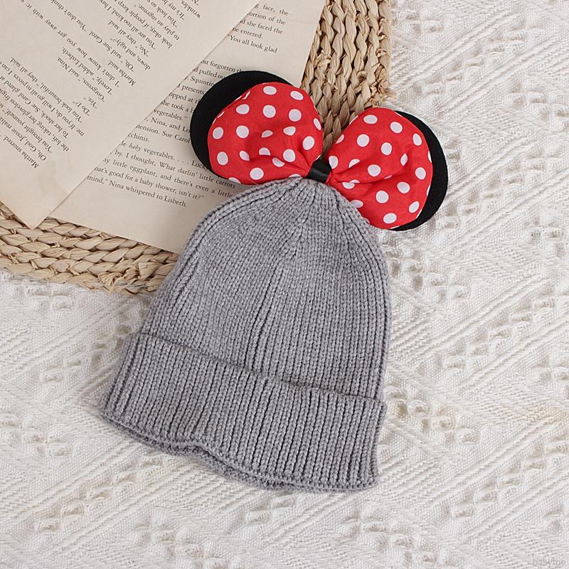 Nón Len Gắn Tai Chuột Mickey Xinh Xắn Dành Cho Bé