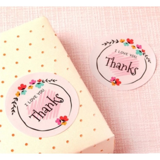 [SỈ 2.4K] Set 6 miếng dán Sticker THANK YOU đen hồng | WebRaoVat - webraovat.net.vn