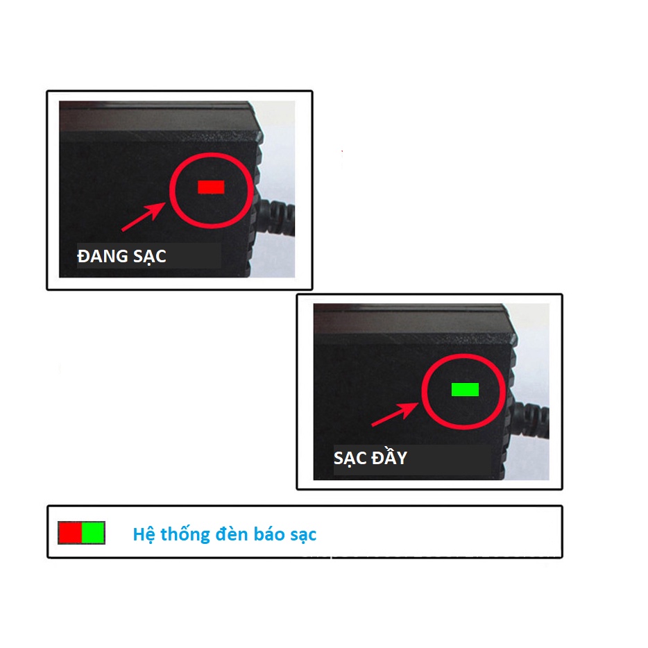 Bộ Sạc Bình Ắc Quy 12V Cho Xe Máy, Xe Điện, Quạt Tích Điện Dung Lượng 2AH Đến 20AH - Tự Ngắt Khi Bình Đầy