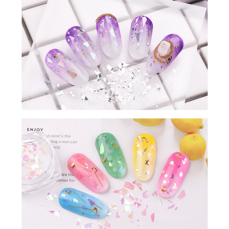 Trang Trí Móng Nail Set giấy nhún vụn Màu dễ thương