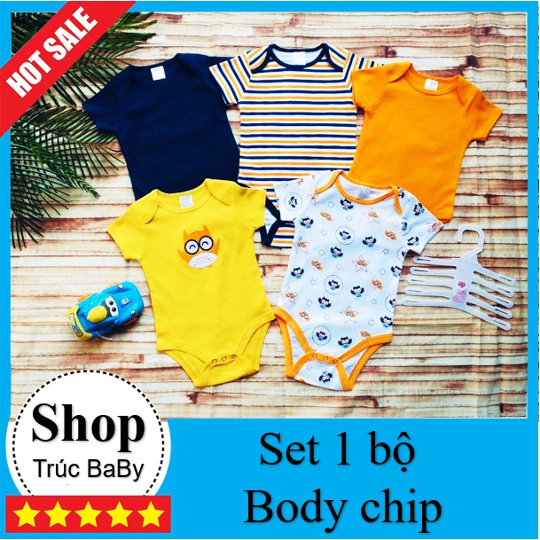 Set 1 Bộ Body chip 💥XẢ KHO💥 bộ đồ tay ngắn cho bé từ sơ sinh đến 24 tháng