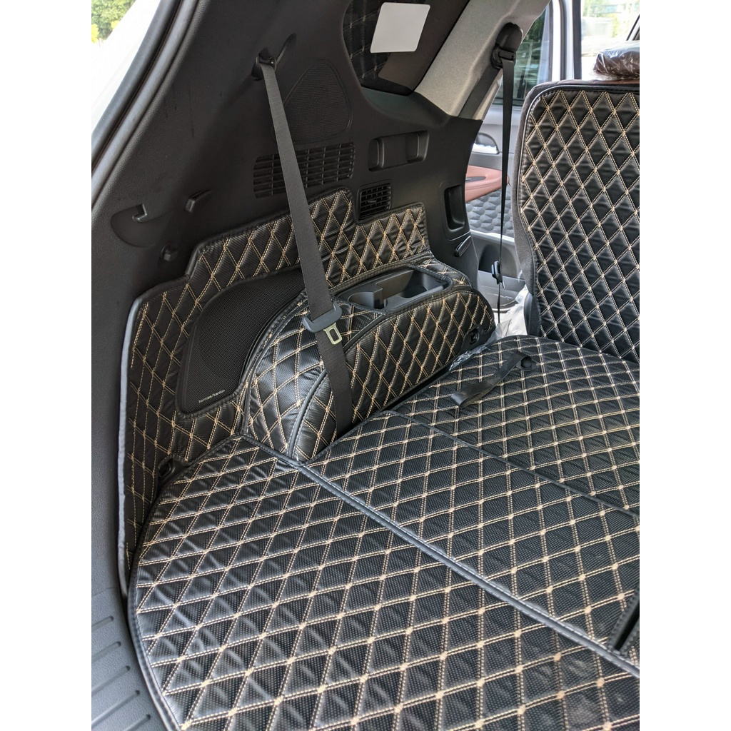Lót cốp xe Hyundai Santafe  - Thảm da Pu cao cấp, chống nước, chống xước