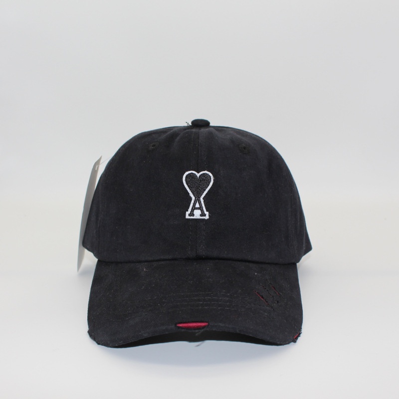 Mũ Lưỡi Trai Vải Cotton Thoáng Khí Thấm Hút Mồ Hôi Phối Rách Kiểu Đường Phố Cá Tính