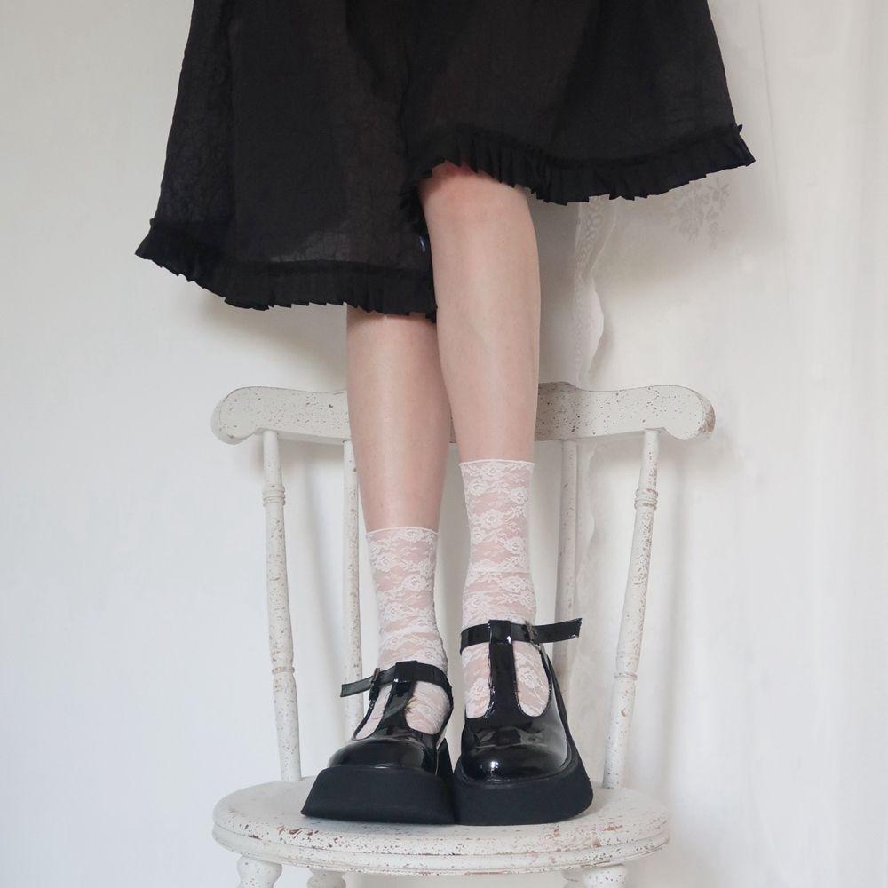 Vớ Lolita Xuyên Thấu Họa Tiết Hoa Ngọt Ngào Quyến Rũ Cho Nữ