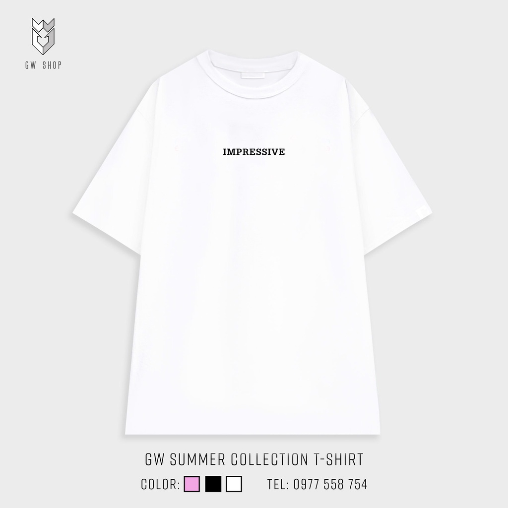 Áo thun Unisex Cotton hàn quốc Impressive , áo phông nam nữ tay lỡ form rộng - GW Shop