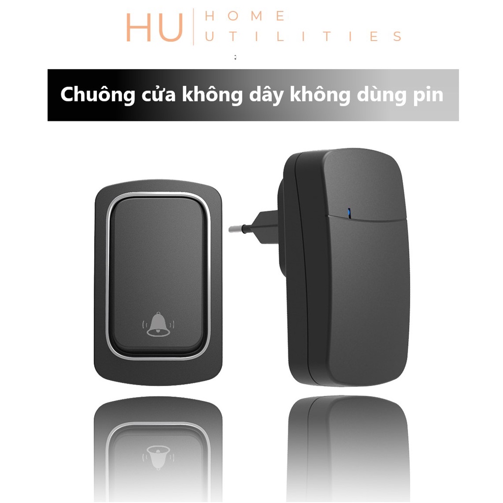 Chuông Cửa Không Dây Không Dùng Pin, Chuông Bấm Vĩnh Cửu Chống Nước Khoảng Cách 200m Báo Động Người Già - Home Utilities