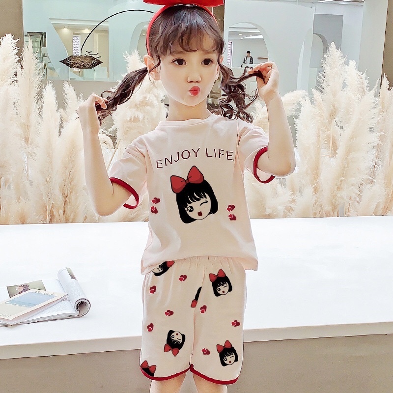 Bộ đồ thun cotton ngắn tay cho bé trai, bé gái đi học, đi chơi, mặc nhà hàng QCCC size đại từ 2-10 tuổi