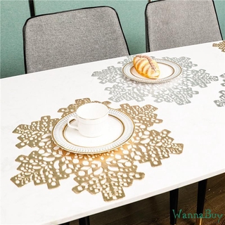 Tấm Lót Bàn Ăn Cách Nhiệt Họa Tiết Hoa Tuyết Phong Cách Giáng Sinh Độc Đáo