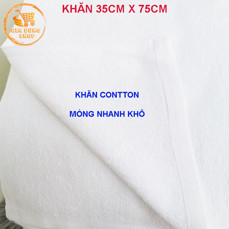 Khăn Lau Khăn Gội Đầu Vải Cotton Nhanh Khô Siêu Thấm Hút Kích Thước 35 x 75cm