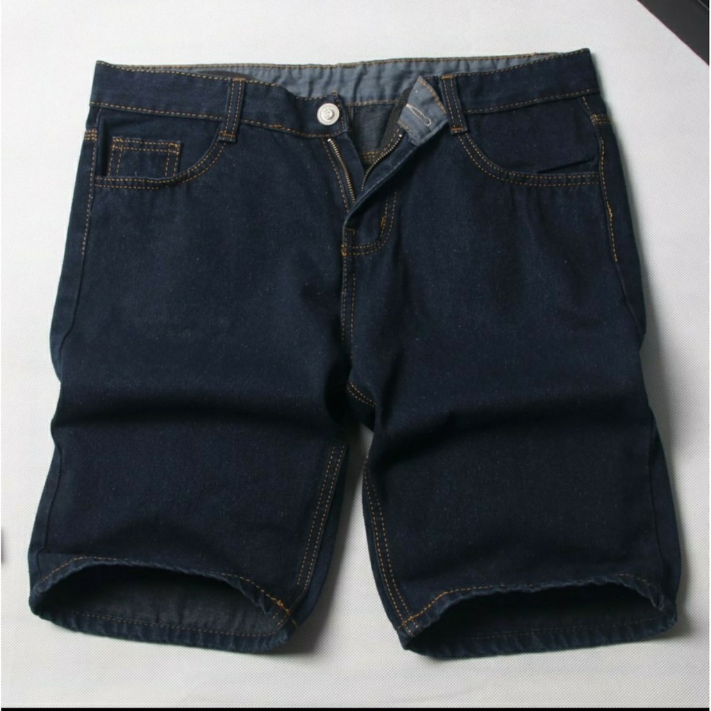 Quần short jean nam trơn hàng không co dãn với thiết kế đơn giản và tiện lợi ( xanh đậm, xanh nhạt, xanh đen )-XM017