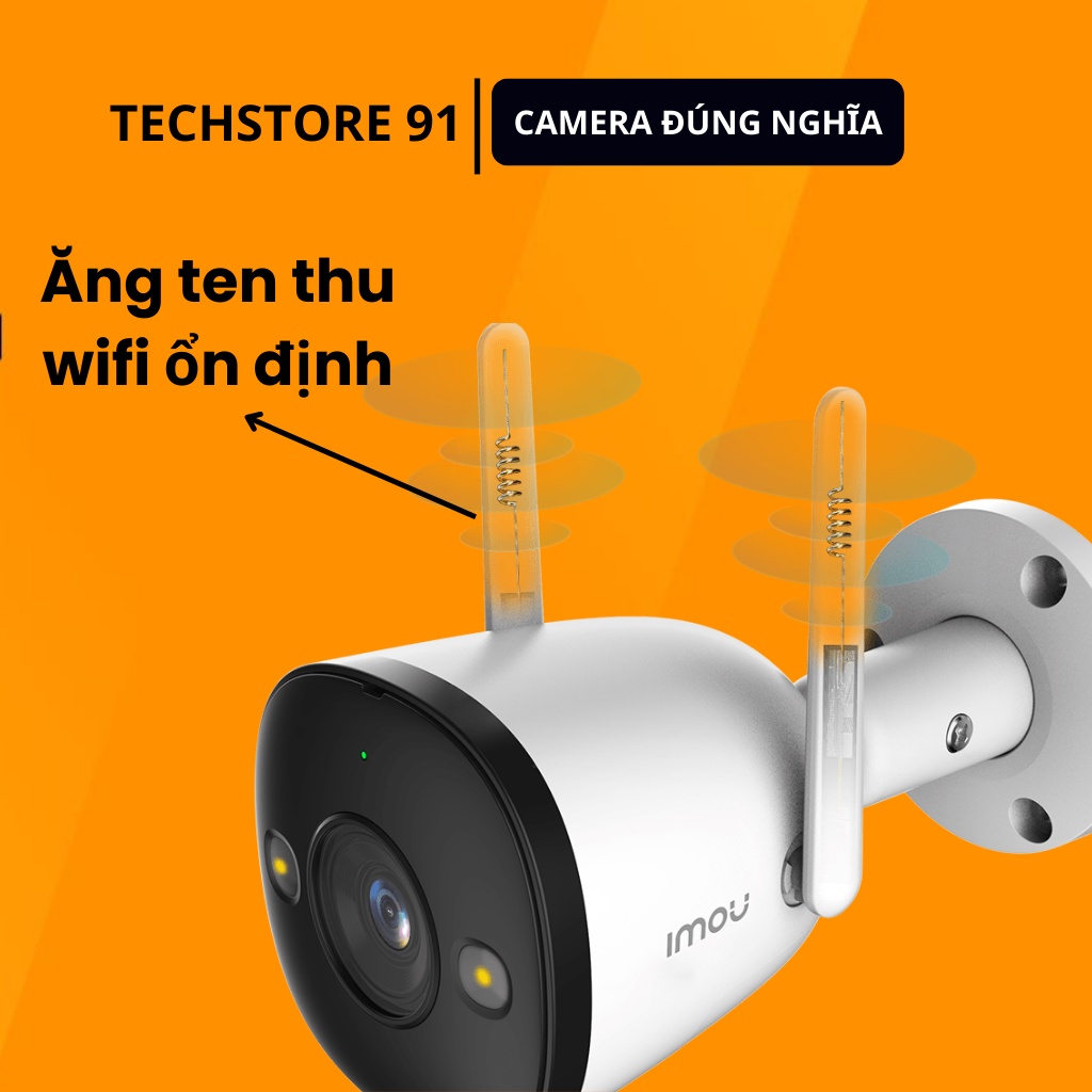 Camera wifi ngoài trời imou F22FP  có màu ban đêm ,báo động và nhắn tin về điện thoại TECHSTORE 91