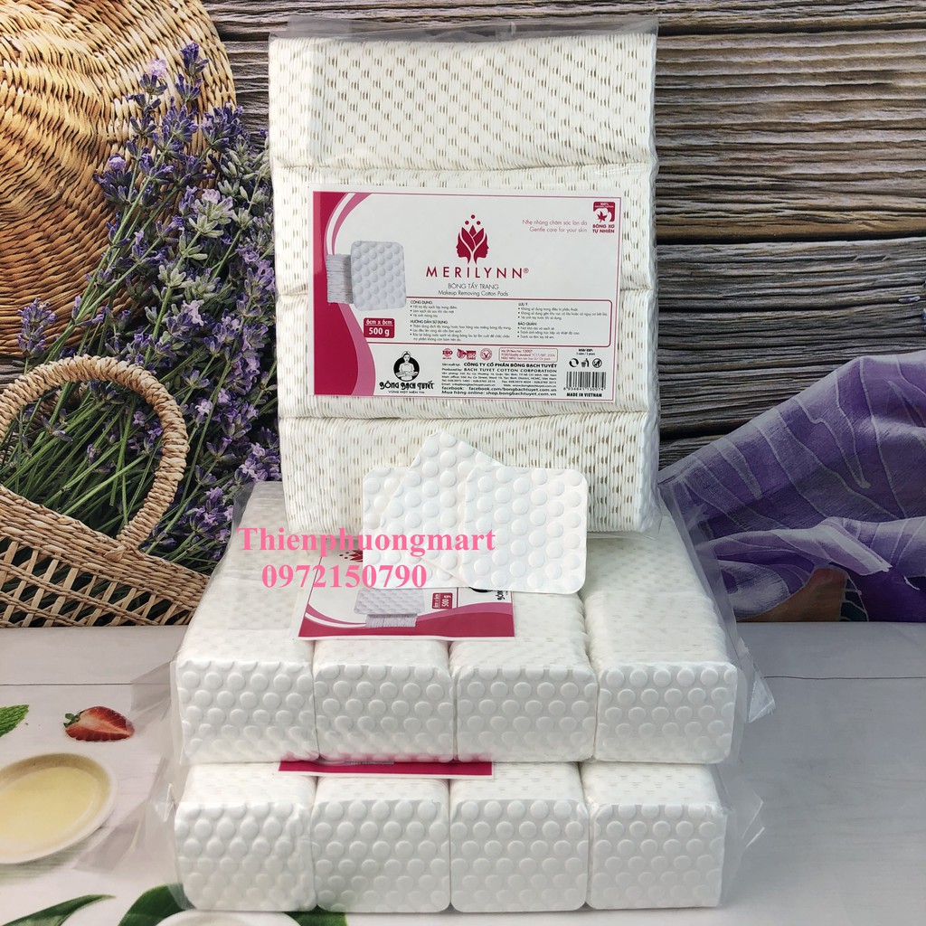 Bông Tẩy Trang Merilynn Hạt Massage gói 500g - Chính hãng Bông bạch Tuyết | BigBuy360 - bigbuy360.vn