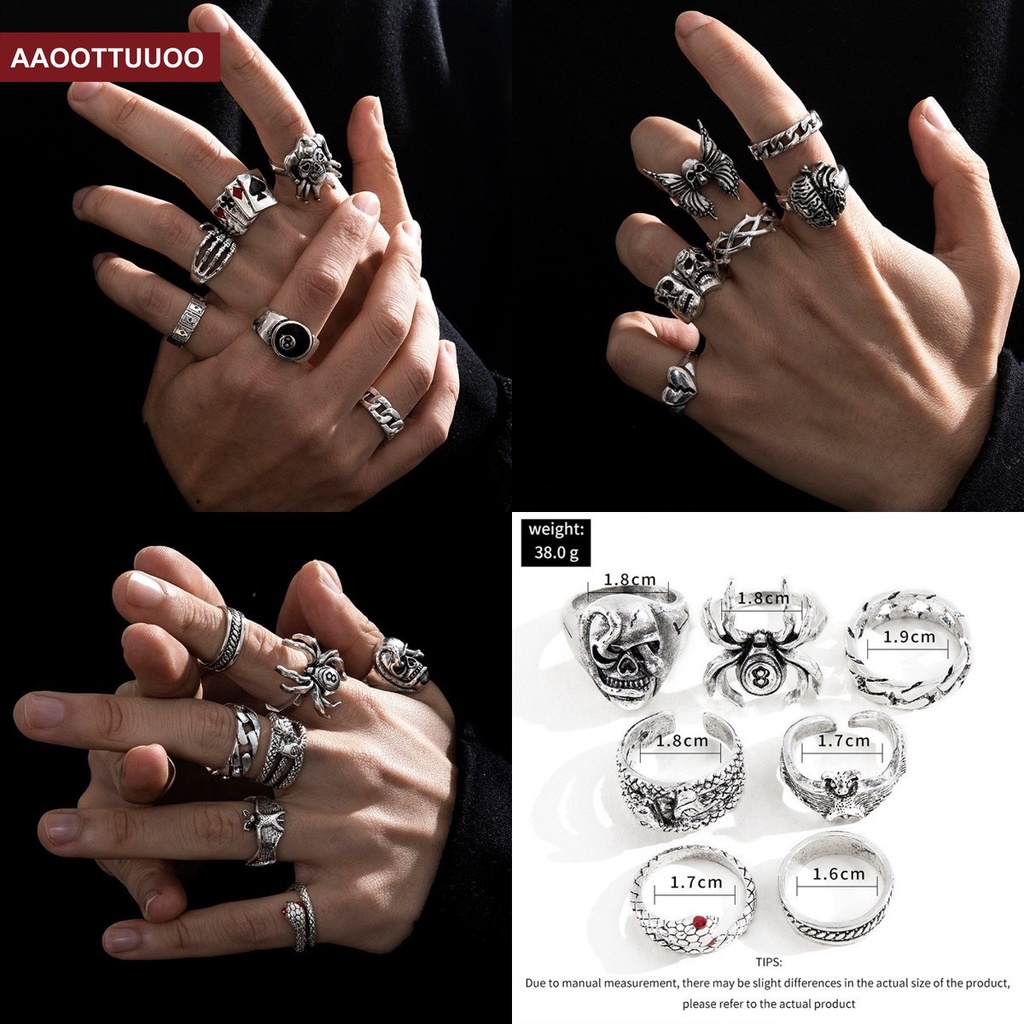 Set 6/7 Nhẫn Đeo Khớp Ngón Tay Phong Cách Retro