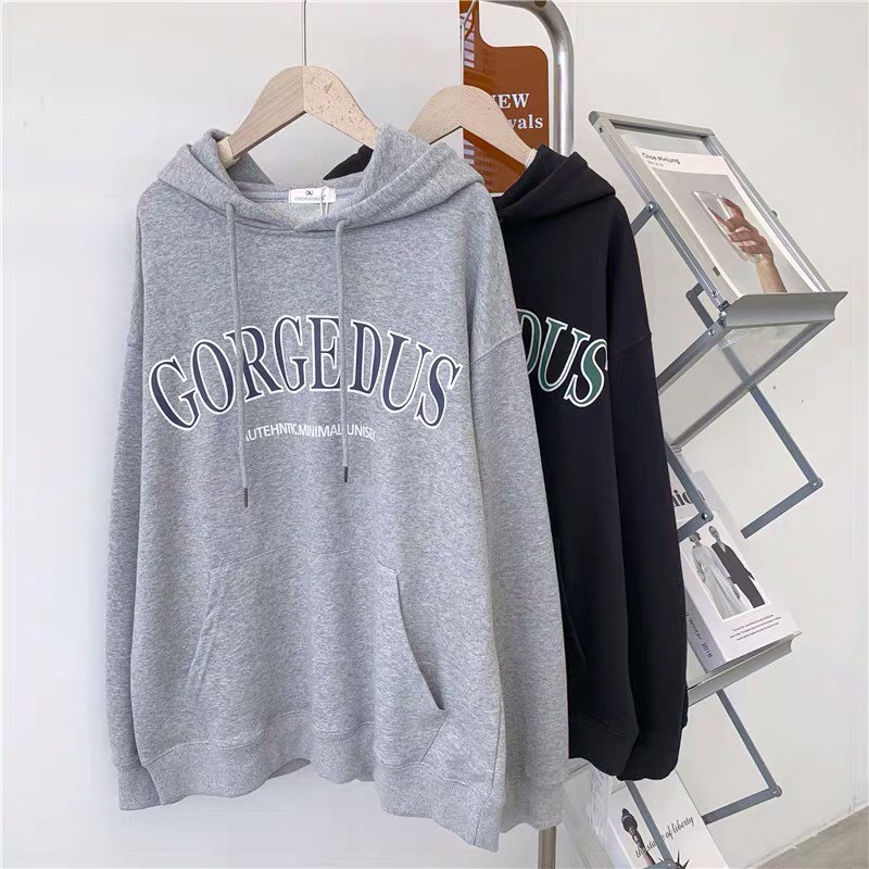 Hoodie Nam Nữ Chữ GORGED Uniex Oversize Form Rộng Mũ To Tay Bồng Uzzlang Quảng Châu