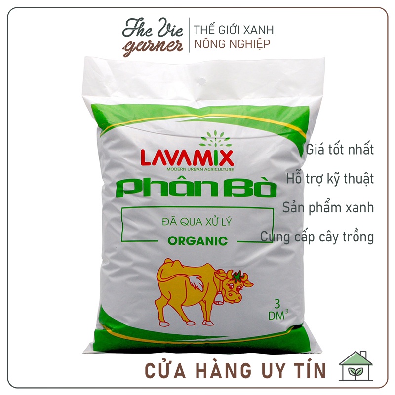 Phân bò LAVAMIX đã qua xử lí, giàu chất dinh dưỡng tự nhiên - 3dm3