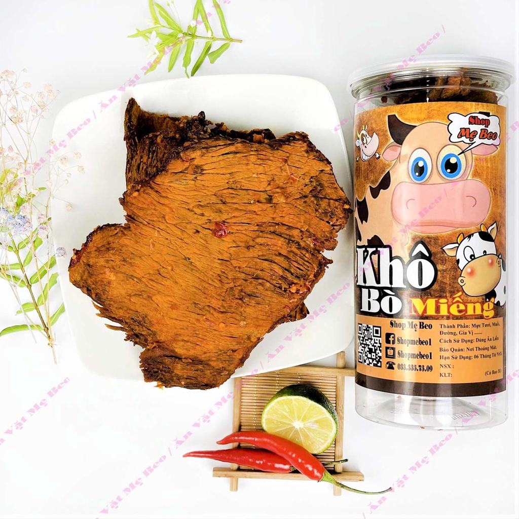 300Gr Khô bò miếng Mẹ Beo cay cay cực ngon ( Khô Bò Thật)