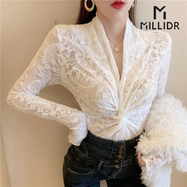 Áo Nữ Tay Dài Phối Ren Thời Trang Thanh Lịch