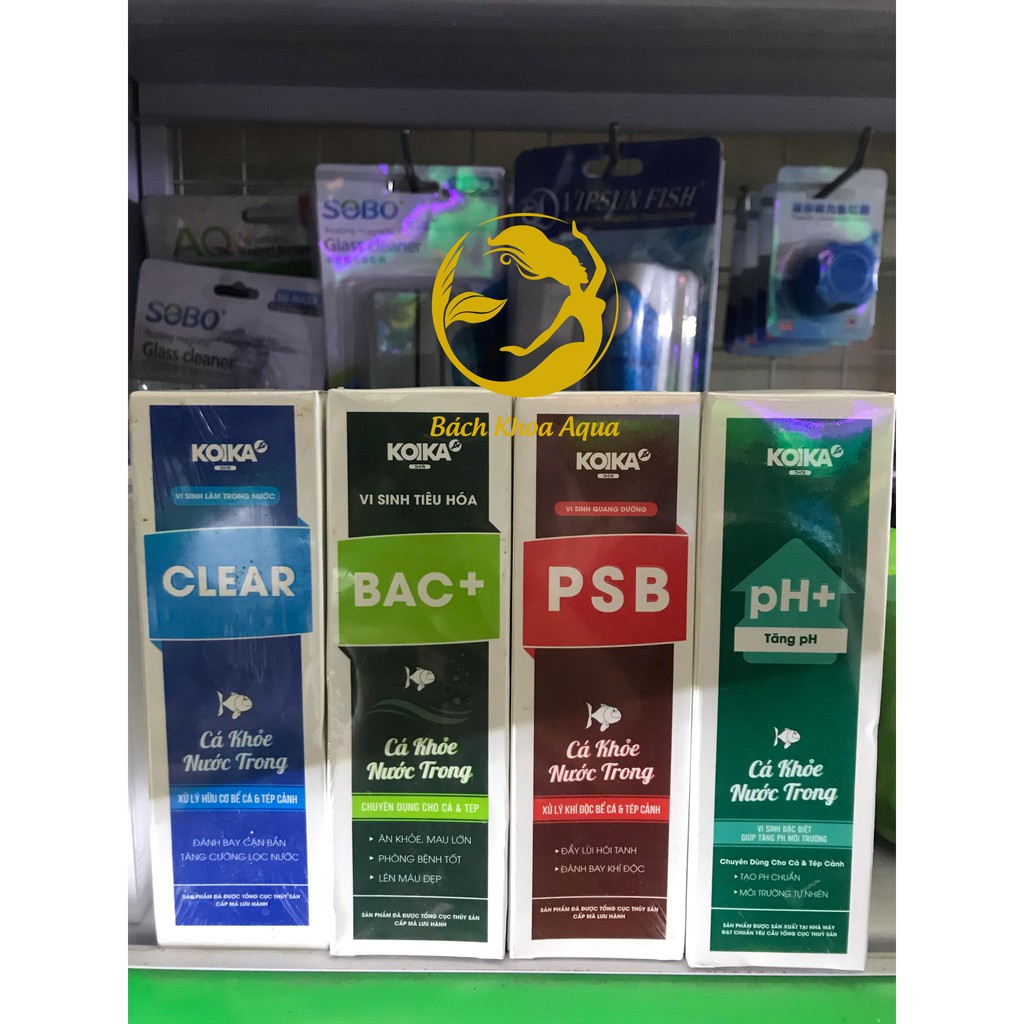 Bộ sản phẩm KOIKA - Vi sinh BAC+ - Clear - PSB - Tăng PH+