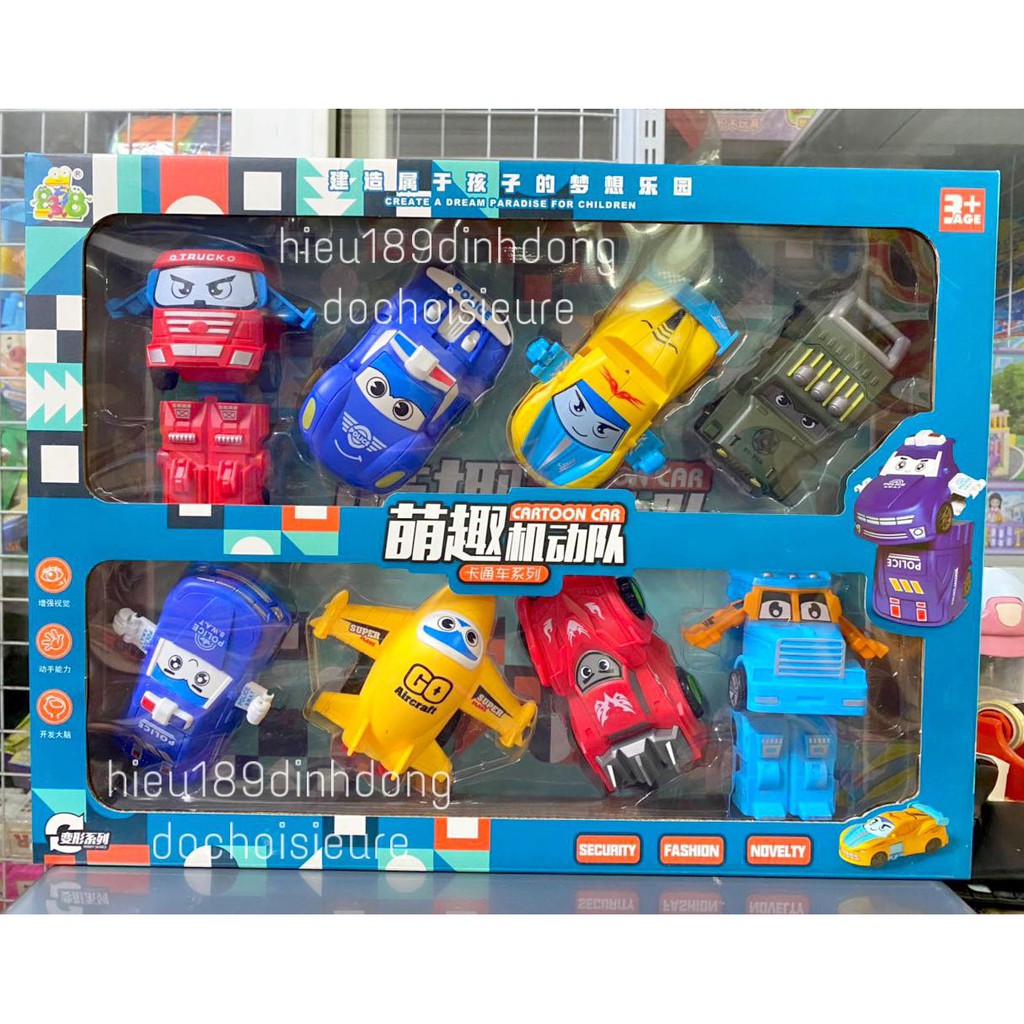 Hộp đồ chơi 8 xe poli