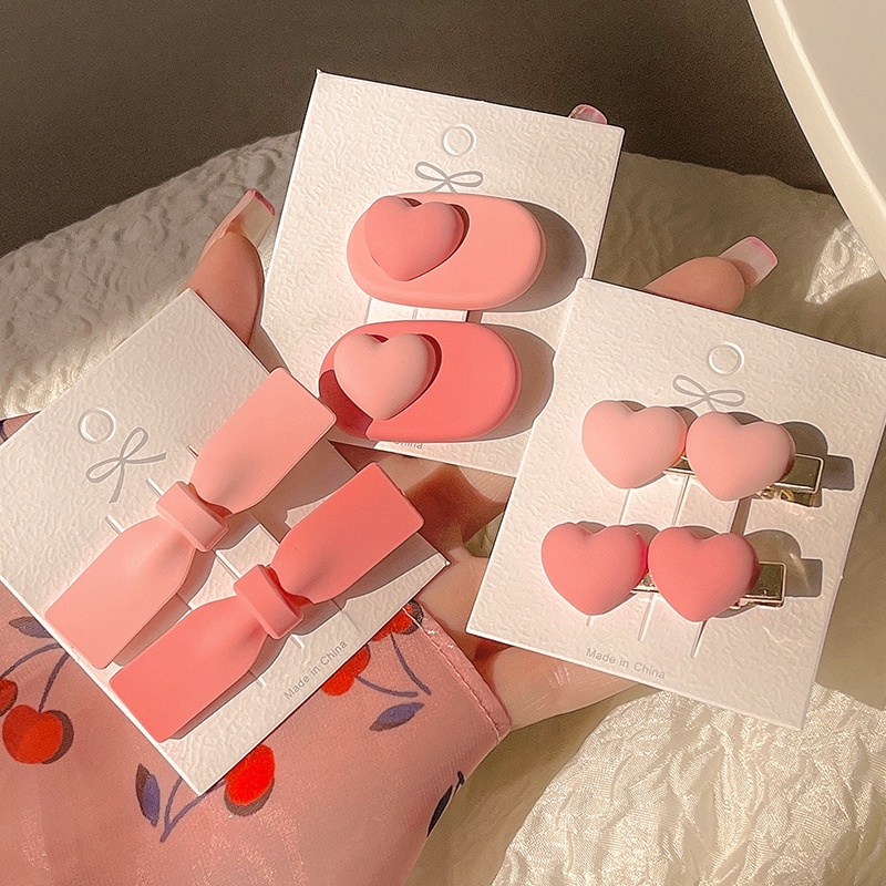 Kẹp Tóc Màu Hồng Ngọt Ngào Dễ Thương Cho Nữ