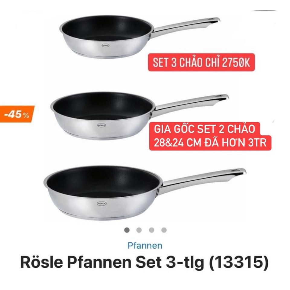 SET 3 CHẢO CHỐNG DÍNH Rosle - Hàng Đức (đủ Bill)