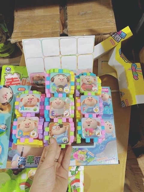 Bộ xếp hình lợn xinh cho bé