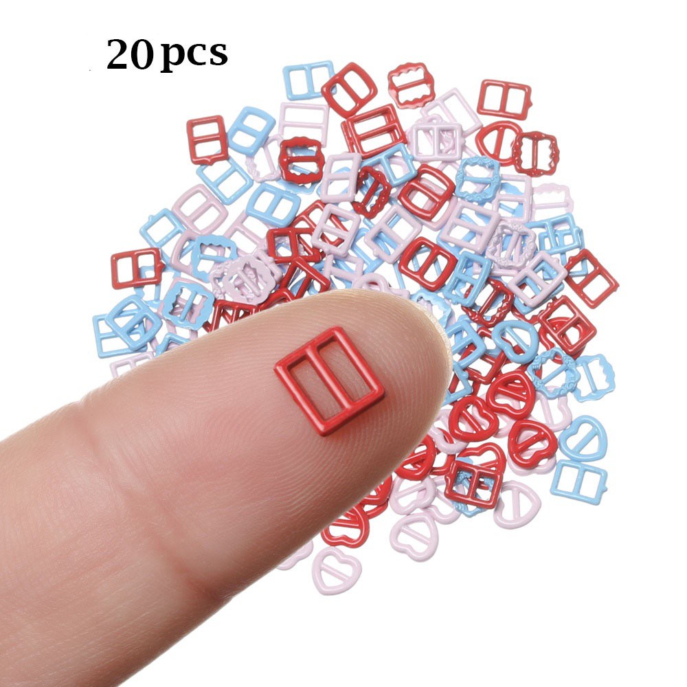 Bộ 20 cái nút áo ba chân 3mm / 3.5mm / 4mm trang trí đồ dùng búp bê DIY