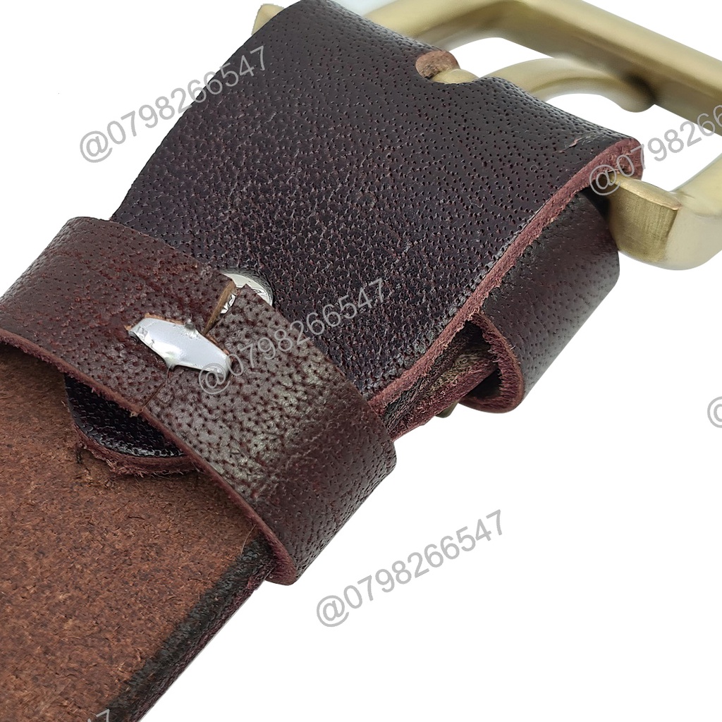 Dây da bò thắt lưng nam DHM-295 | Đầu khoá kim kiểu tròn mạ đồng thời trang | Bảo hành 12 tháng