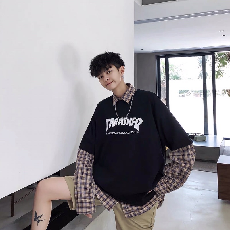 Áo phông tay lỡ unisex oversize Tara TARASHFR, áo thun tay lỡ size S M l XL XXL