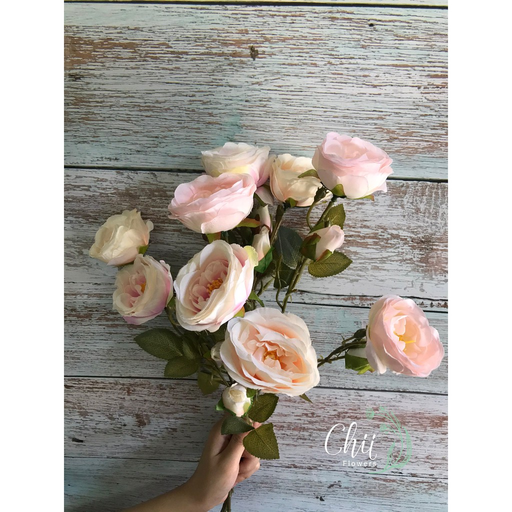Hoa giả hoa lụa - Hoa hồng leo Hà Nội cao cấp nhập khẩu trang trí Hà Nội đẹp Chiiflower CH55