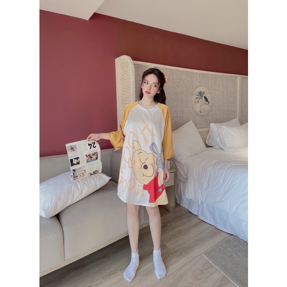 [HÌNH CHỤP THẬT - CÓ SẴN TẠI CỬA HÀNG] Đầm lụa ngủ cổ tròn form rộng Sam | BigBuy360 - bigbuy360.vn